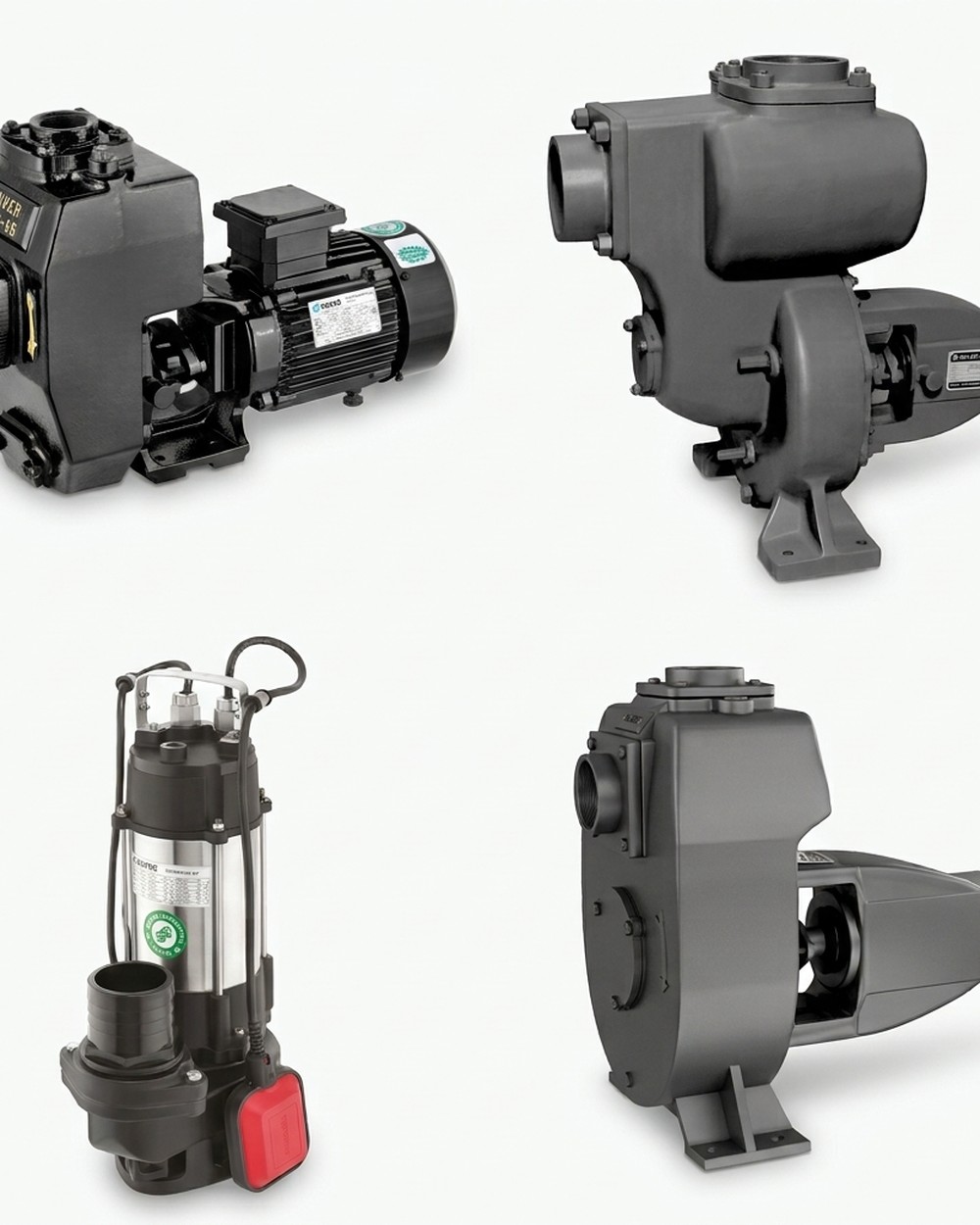 A selection of self-priming and submersible dirty-water pumps
