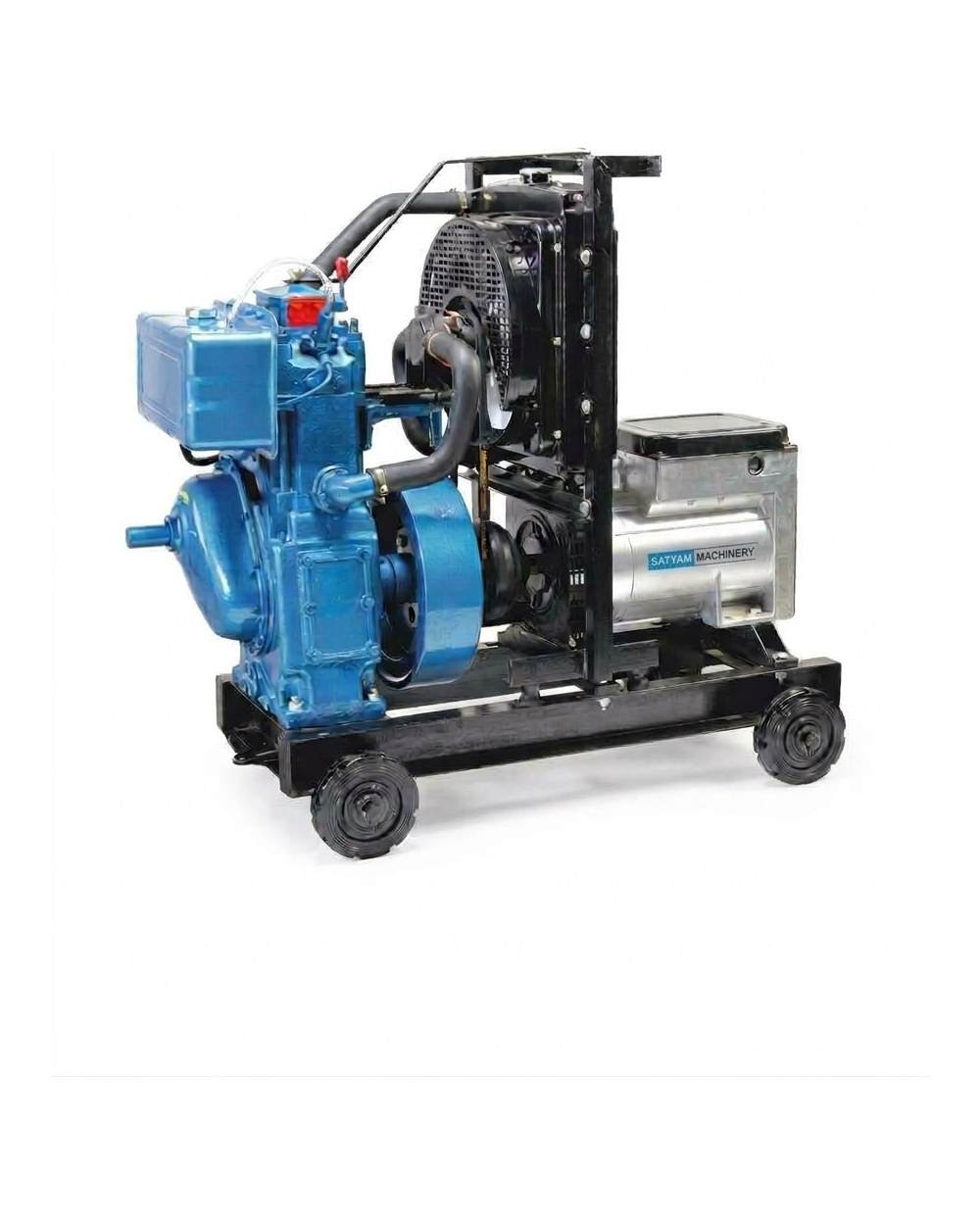 A water-cooled diesel engine generating set with its radiator